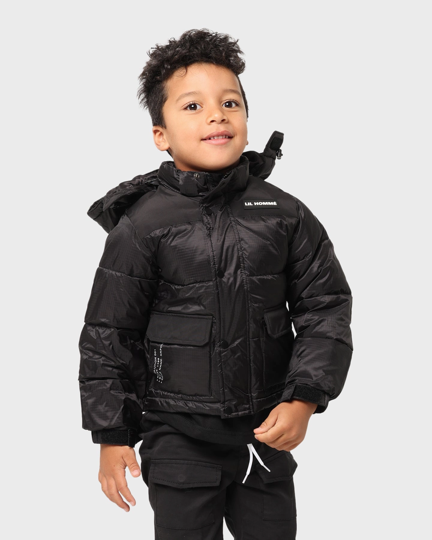 Lil Homme Kid's Roadman Puffer Jacket Black Stock