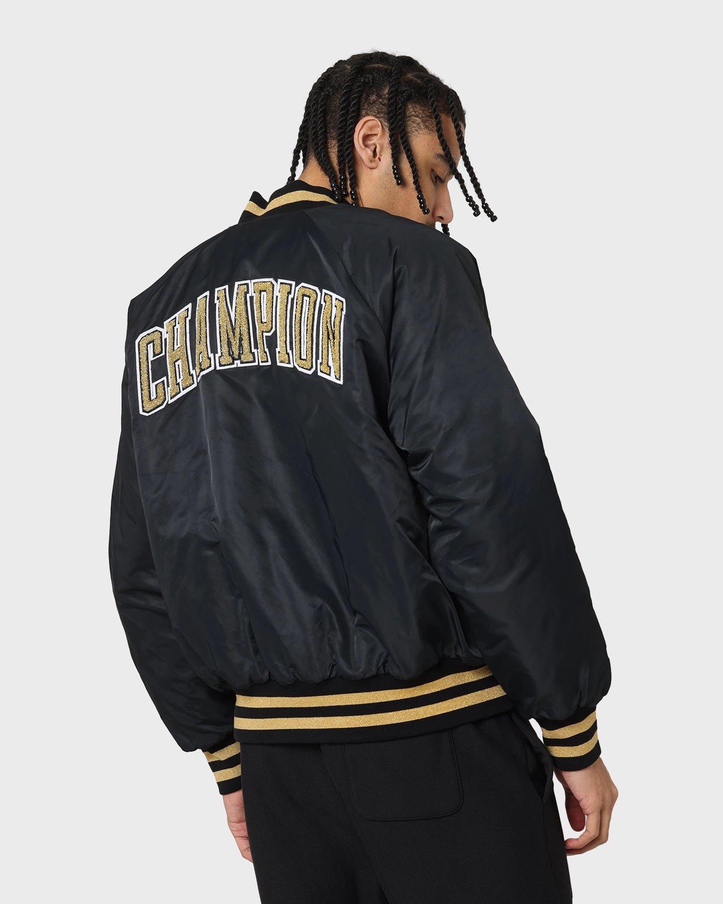 Performance Optimized Fit Ergonomic Pattern Champion LFS Letterman Jacket Black/Gold