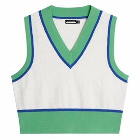 J.Lindeberg Barbados Knitted Golf Vest White - FW23 Women WeatherproofZipper