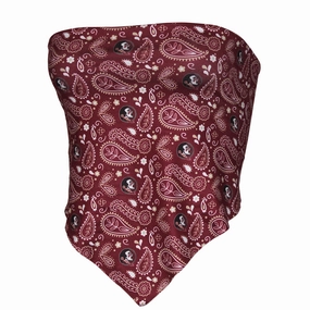 ZooZatz Women's Seminole Logo Paisley Design Tie-back Bandeau - Garnet Moisture Transport Fabric