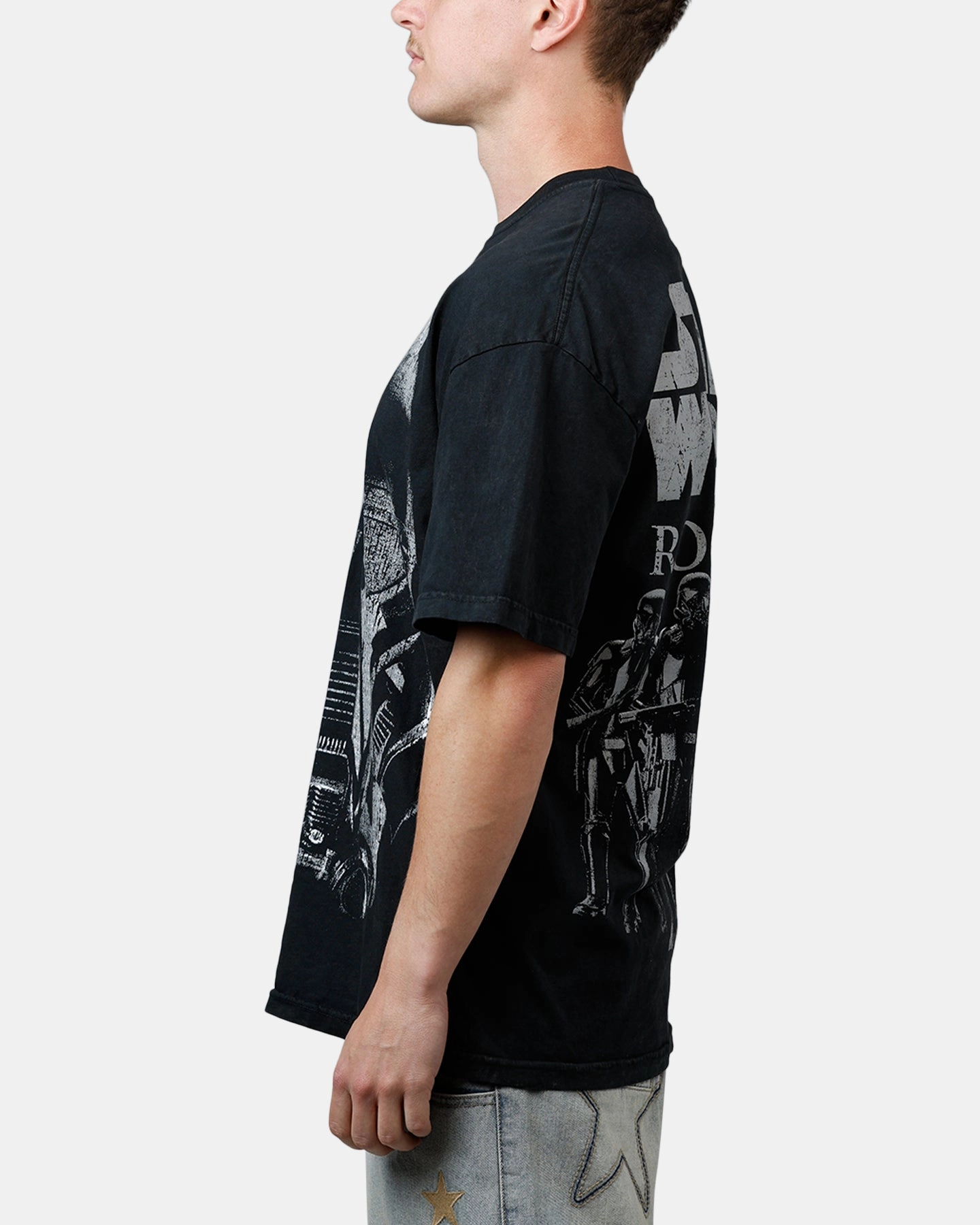 LayeredSleeveConstruction 73 Studio Star Wars Death Trooper Vintage T-Shirt Black