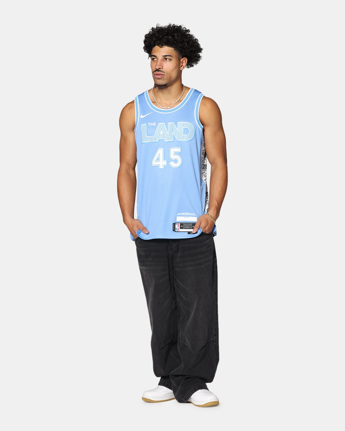 Low Bulk Texture Nike Donovan Mitchell Cleveland Cavaliers #45 City Edition 2024/25 Nike Dri-Fit NBA Swingman Jersey Valor Blue