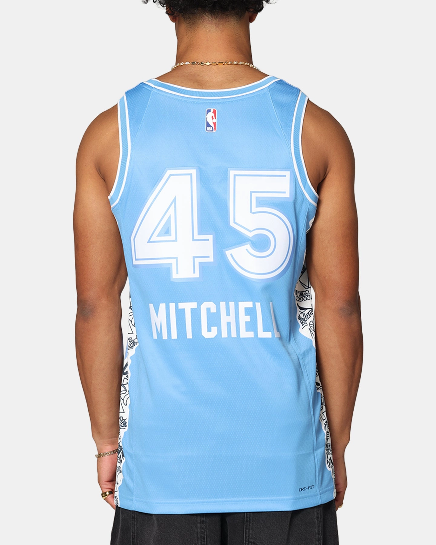 Light Reflective Trim Accent Nike Donovan Mitchell Cleveland Cavaliers #45 City Edition 2024/25 Nike Dri-Fit NBA Swingman Jersey Valor Blue