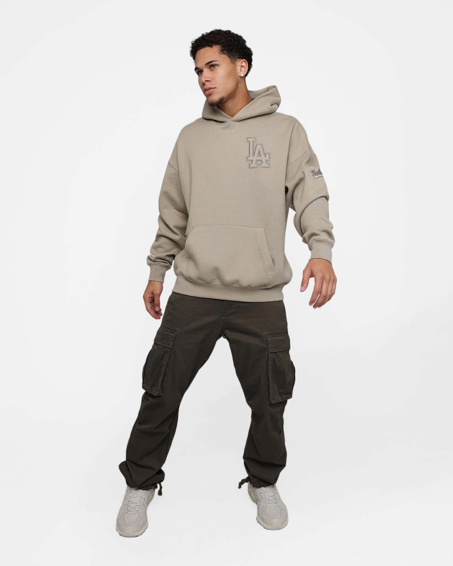 Pro Standard Los Angeles Dodgers Neutral Hoodie Taupe Daily Utility Hiking Gear