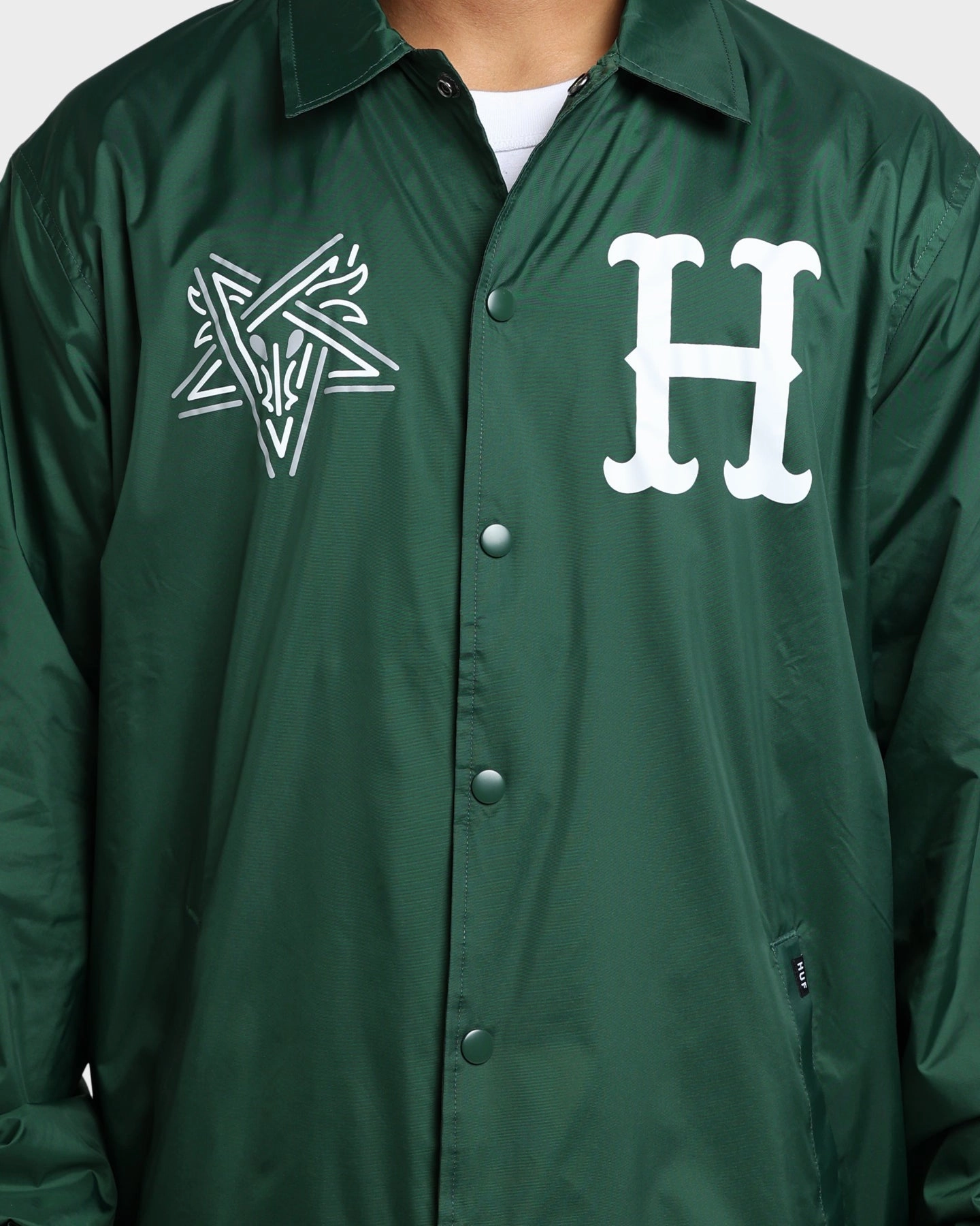 Hook and loop fasteners HUF X Thrasher Split Coaches Jacket Forest Green
