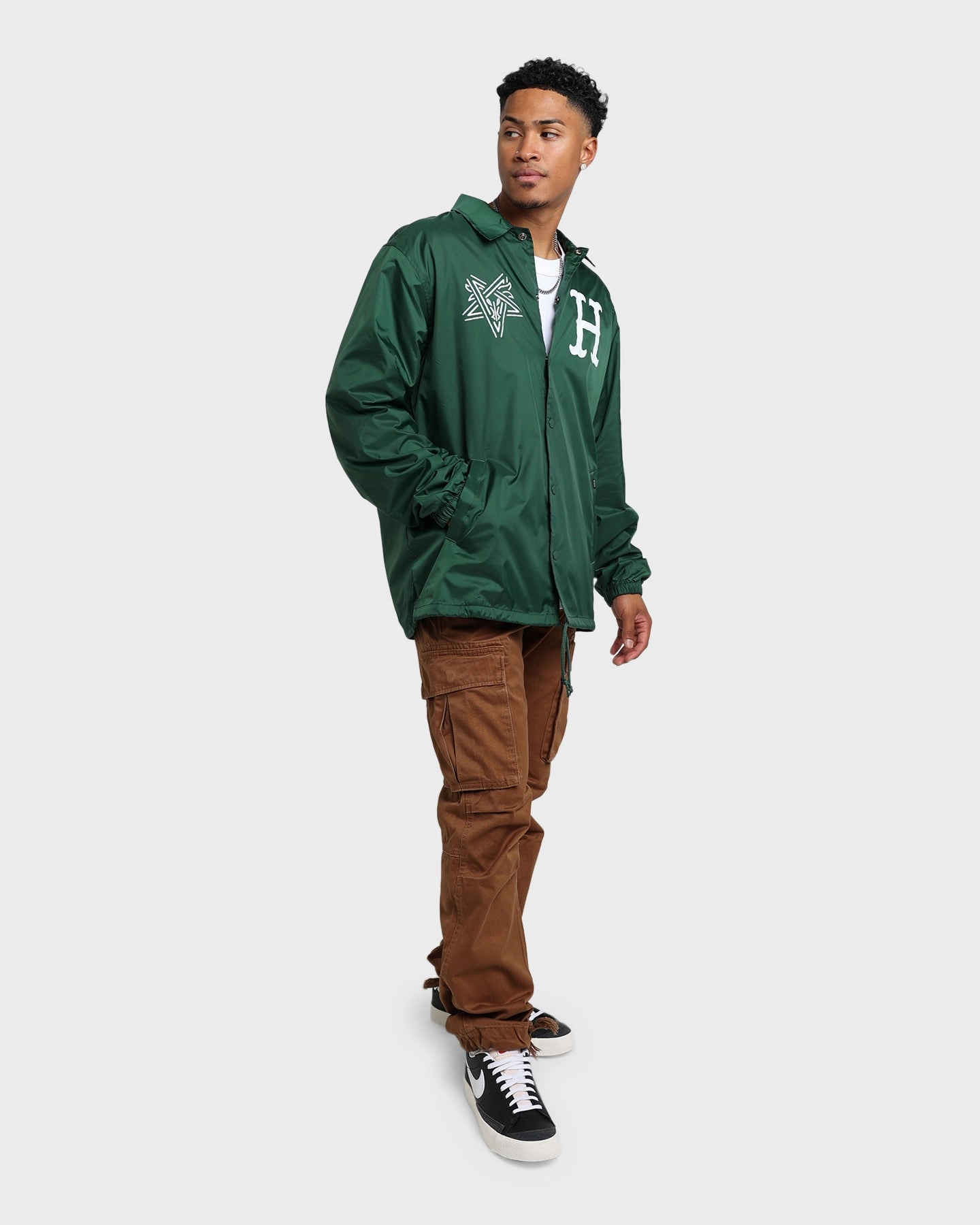 HUF X Thrasher Split Coaches Jacket Forest Green Build