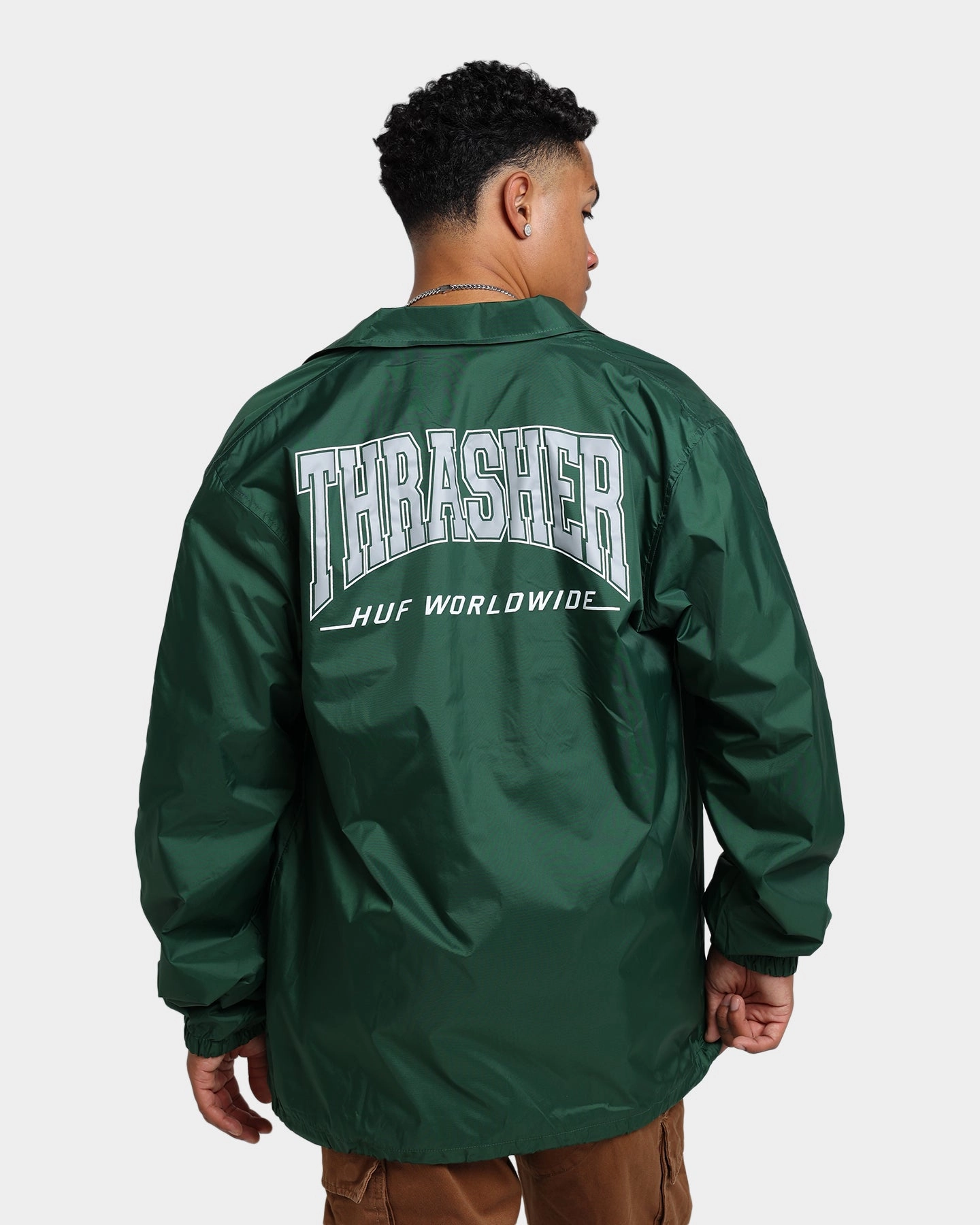 HUF X Thrasher Split Coaches Jacket Forest Green Adventure Ready Multi Pocket Style
