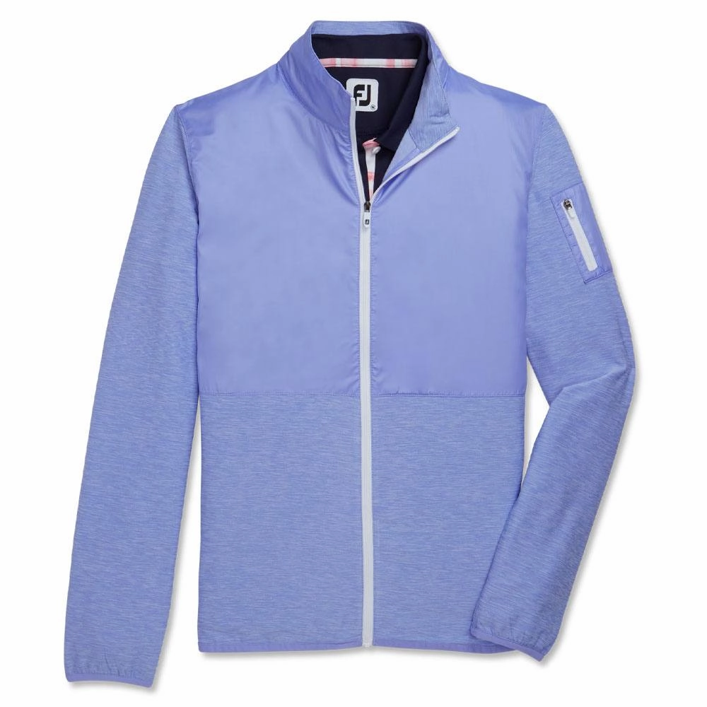 Airy Layer Fit Windproof Closure FootJoy Full-Zip Spacedye Mid Layer Golf Jacket Violet - FW23 Women