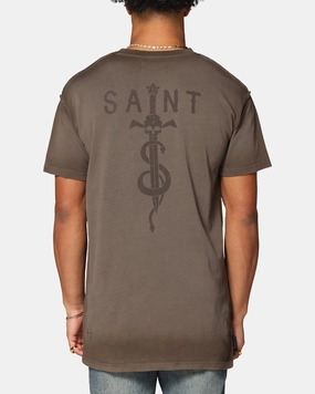 Circular Knit Design Subtle Details Saint Morta Daggers Lafayette T-Shirt Contrast Brown