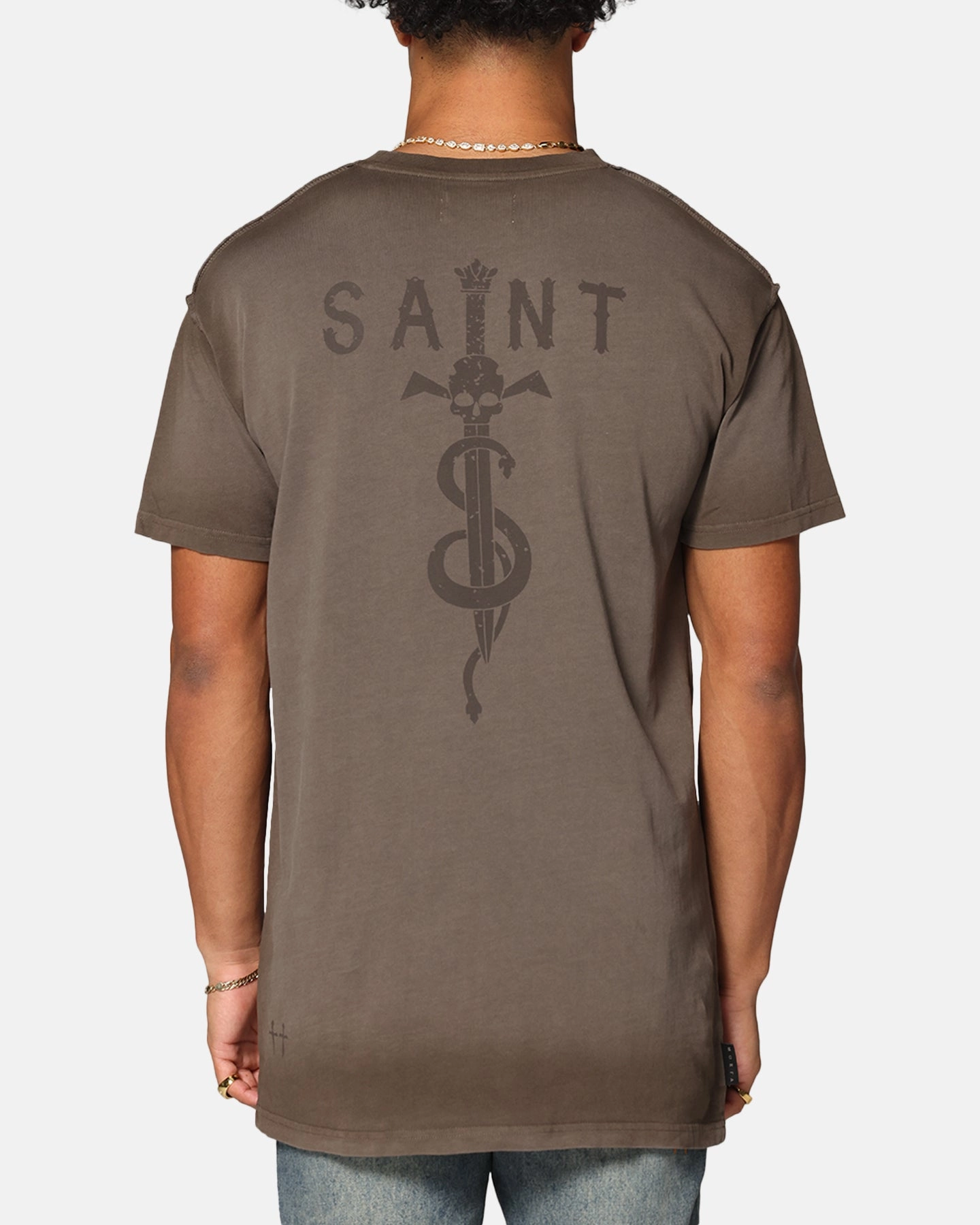 Circular Knit Design Subtle Details Saint Morta Daggers Lafayette T-Shirt Contrast Brown