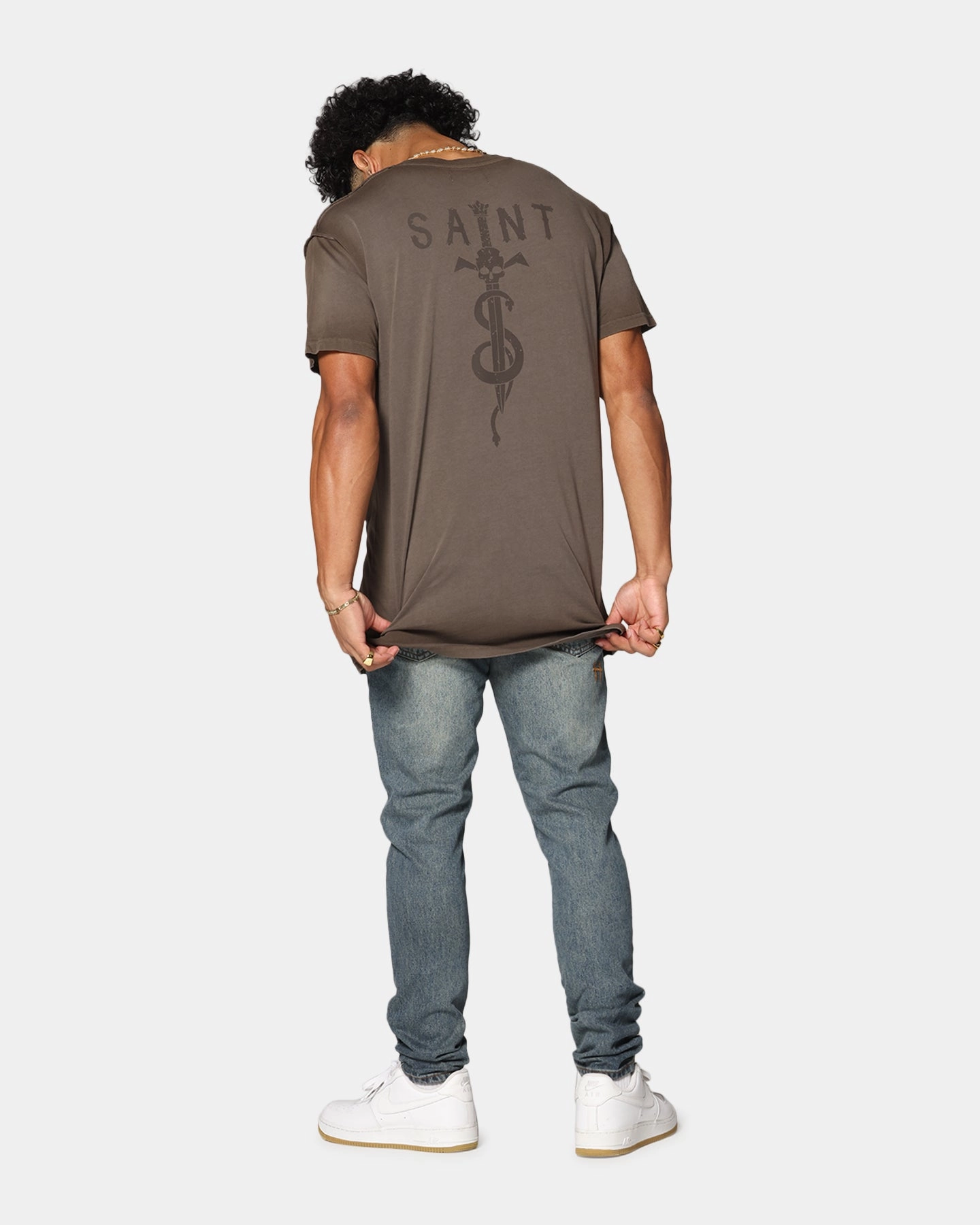 Saint Morta Daggers Lafayette T-Shirt Contrast Brown Chic Vibes