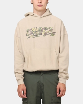 Odor Resistant Material Carre Camo Script Hoodie Stone