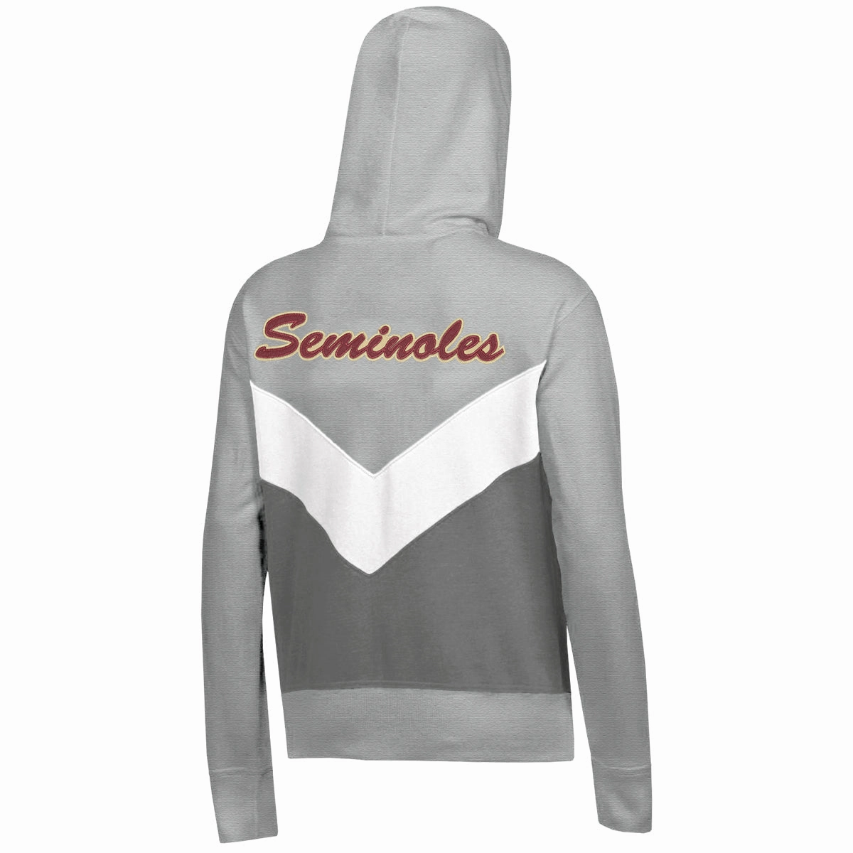 Champion Women's Florida State Seminole Logo 1/4 Zip Hood - Grey/White/Granite All Comfort