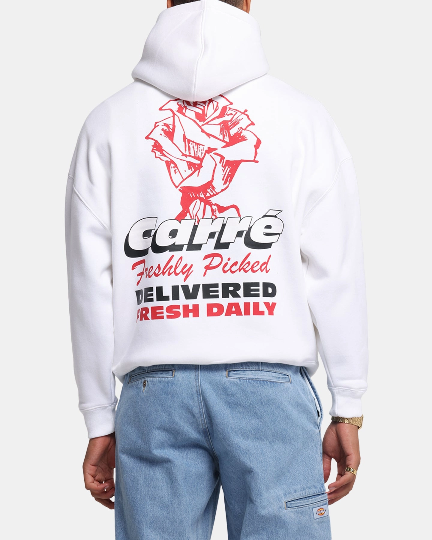 Reflective Safety Accents Thermal Regulation Fabric Carre Freshly Picked Hoodie White