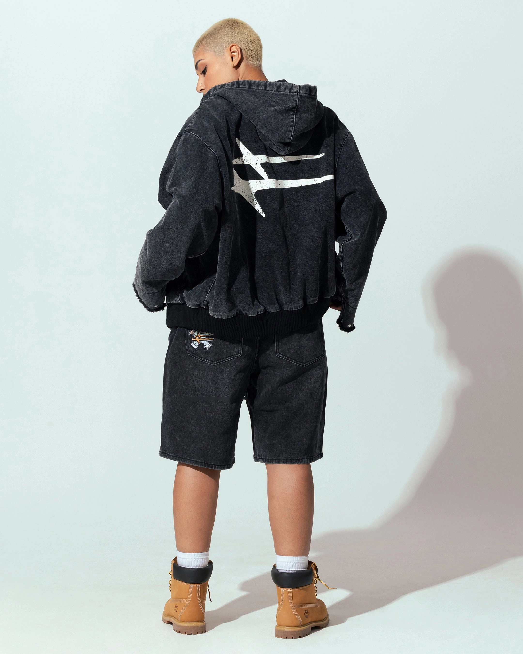 Loiter Workwear Zip Jacket Vintage Black rainy