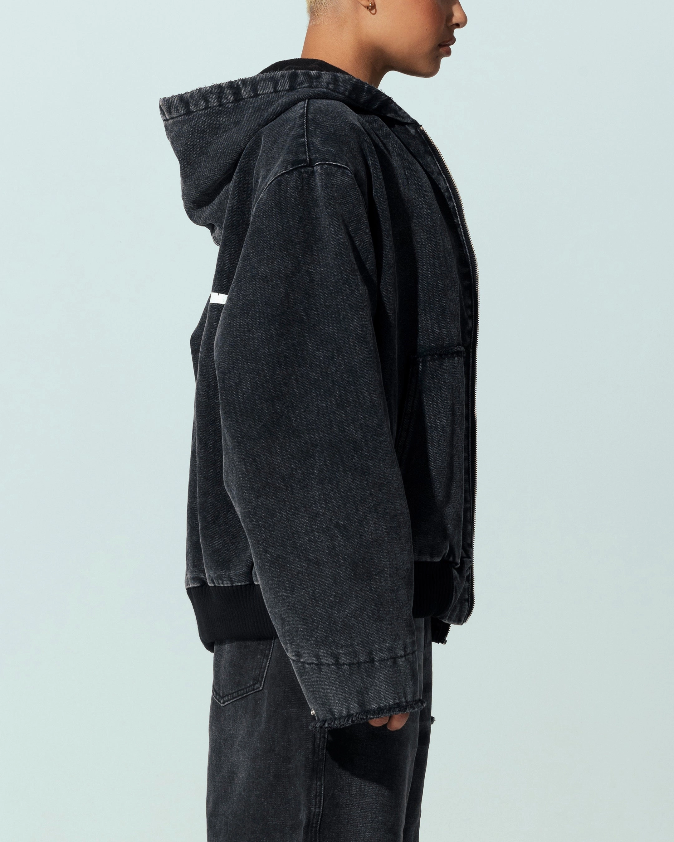 Loiter Workwear Zip Jacket Vintage Black Speak