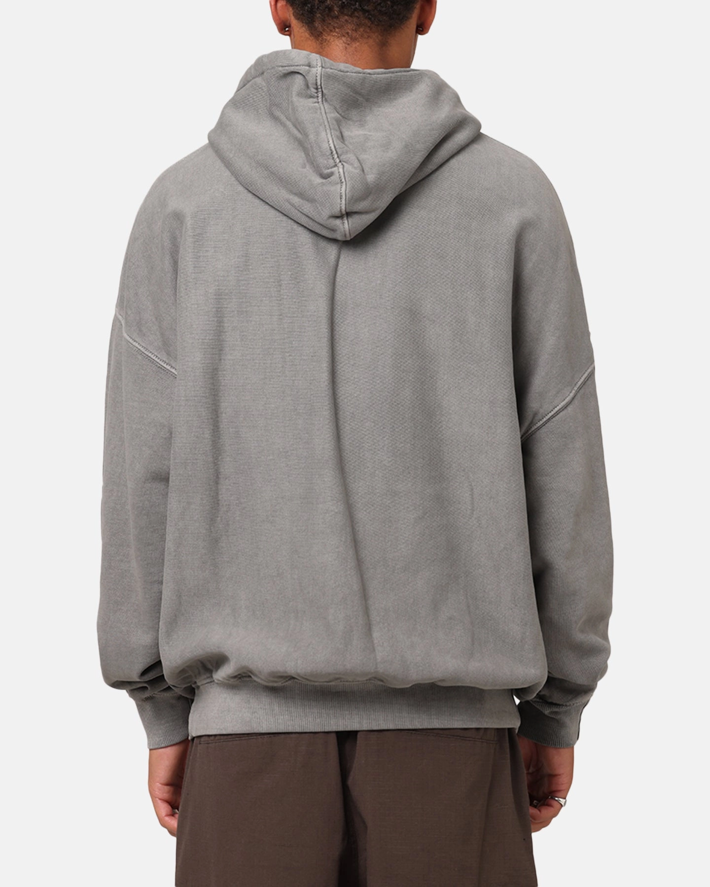 Carre International Script Hoodie Washed Charocal Gusseted Underarms Anti Slip Shoulder Straps