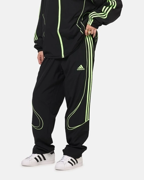 Adidas Teamgeist Adicolor Track Pants Black/Green Double Stitched Seams