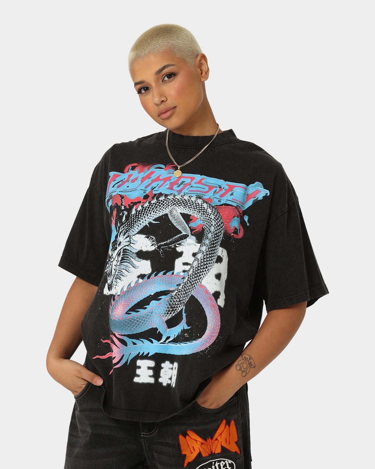 Loiter Dynasty Vintage T-Shirt Vintage Black Flattering Shape BreathableMaterial