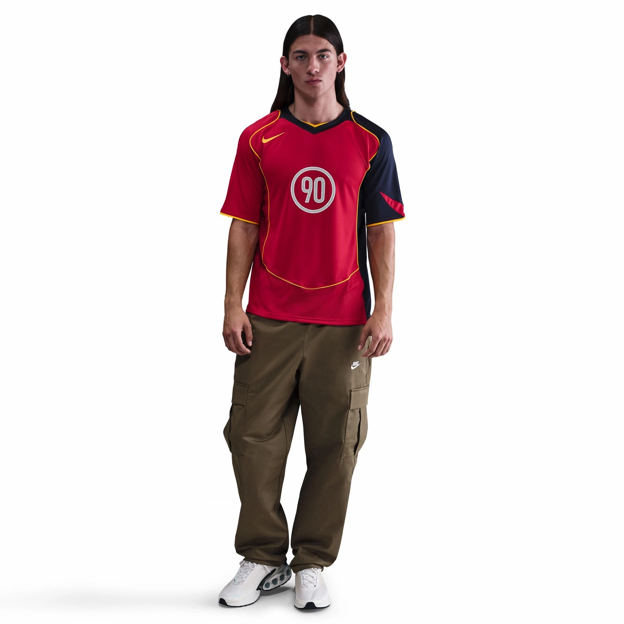 Monochrome Style Nike Total 90 Dri-FIT Soccer Jersey 'Gym Red'