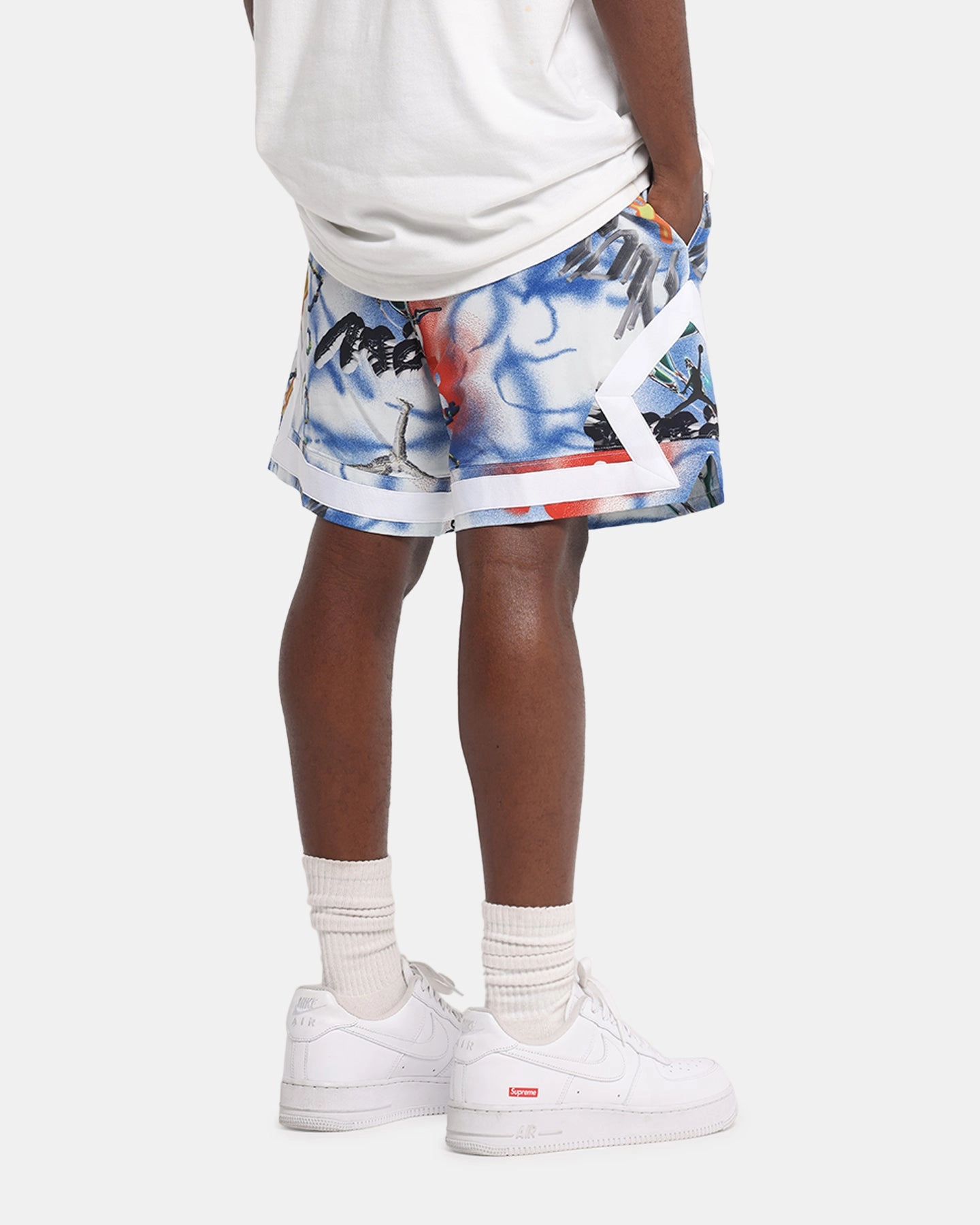 laid-back style Jordan Jumpman Dri-FIT Sport Diamond Shorts White/Black