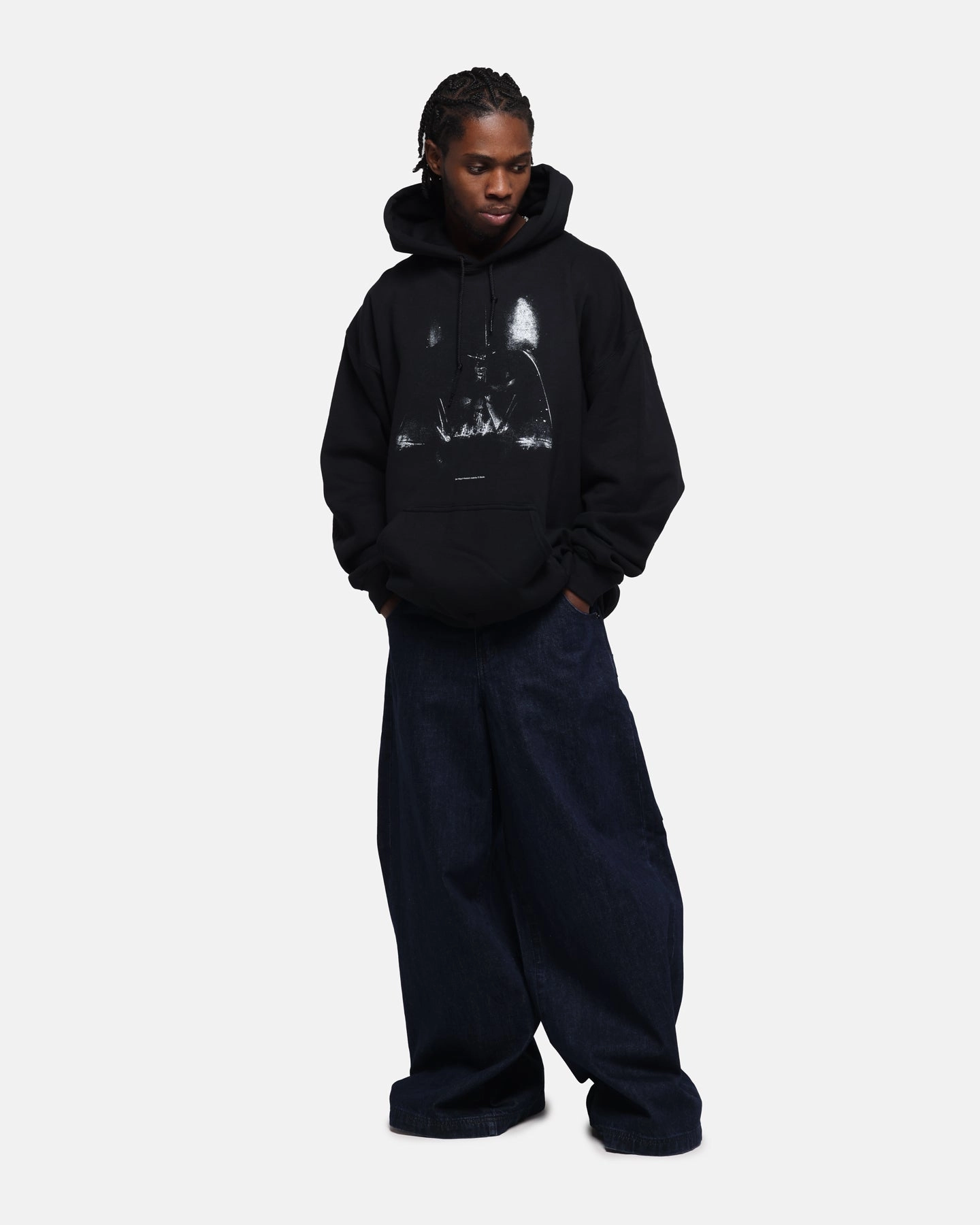 73 Studio Star Wars Vader Premium Hoodie Black Communication - enabled Heat Transfer Logo Application