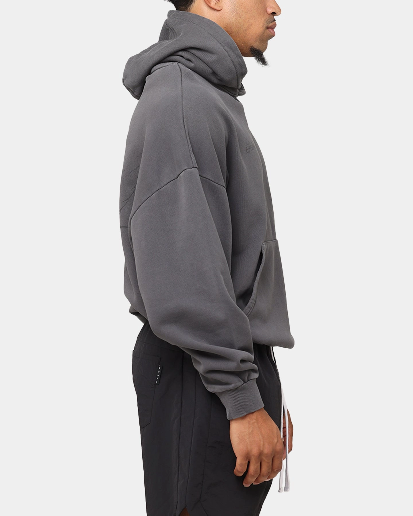 Saint Morta Destiny Rising Boxy Hoodie Washed Black Forestry - friendly difficult to install