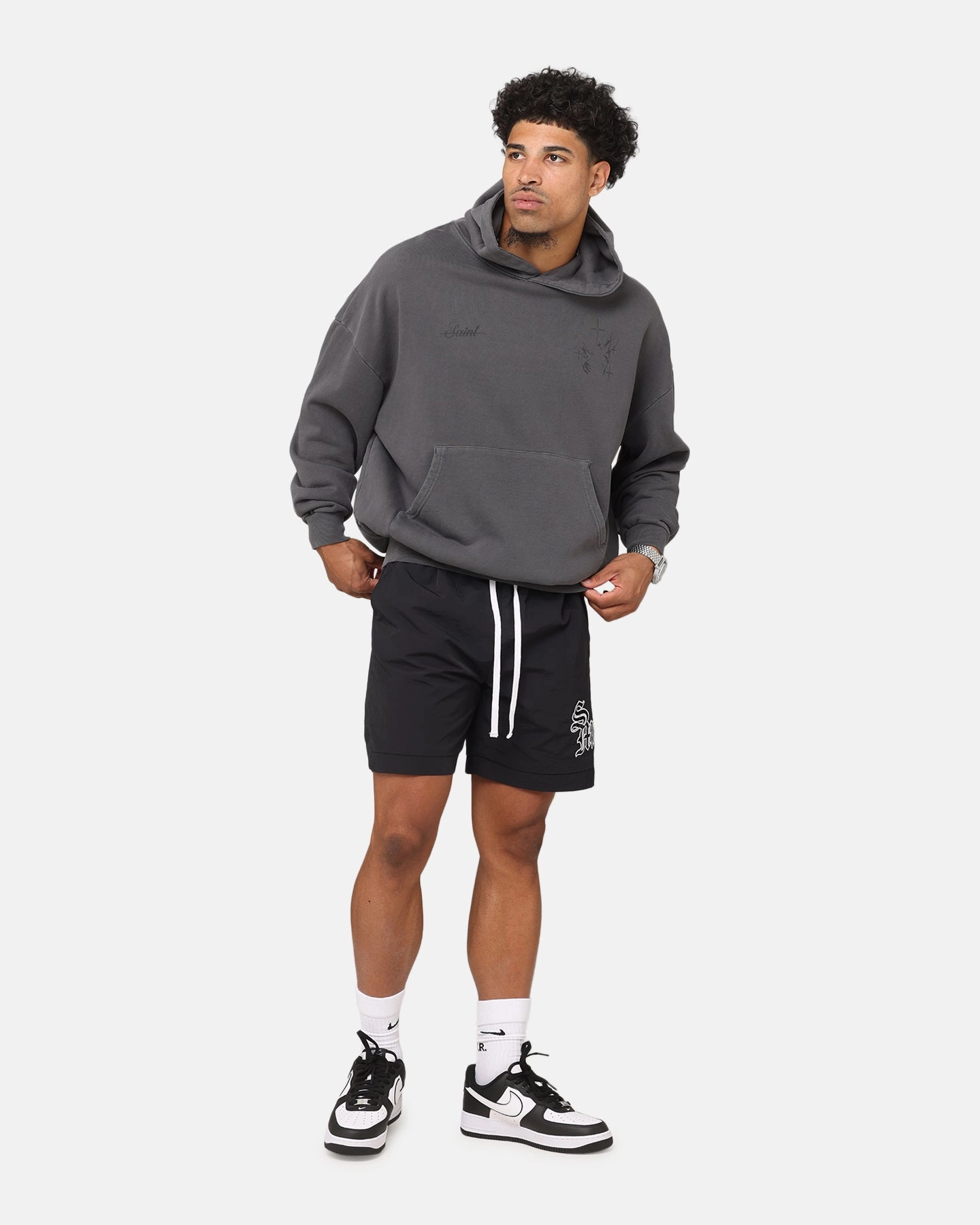 Active Freshness Saint Morta Destiny Rising Boxy Hoodie Washed Black