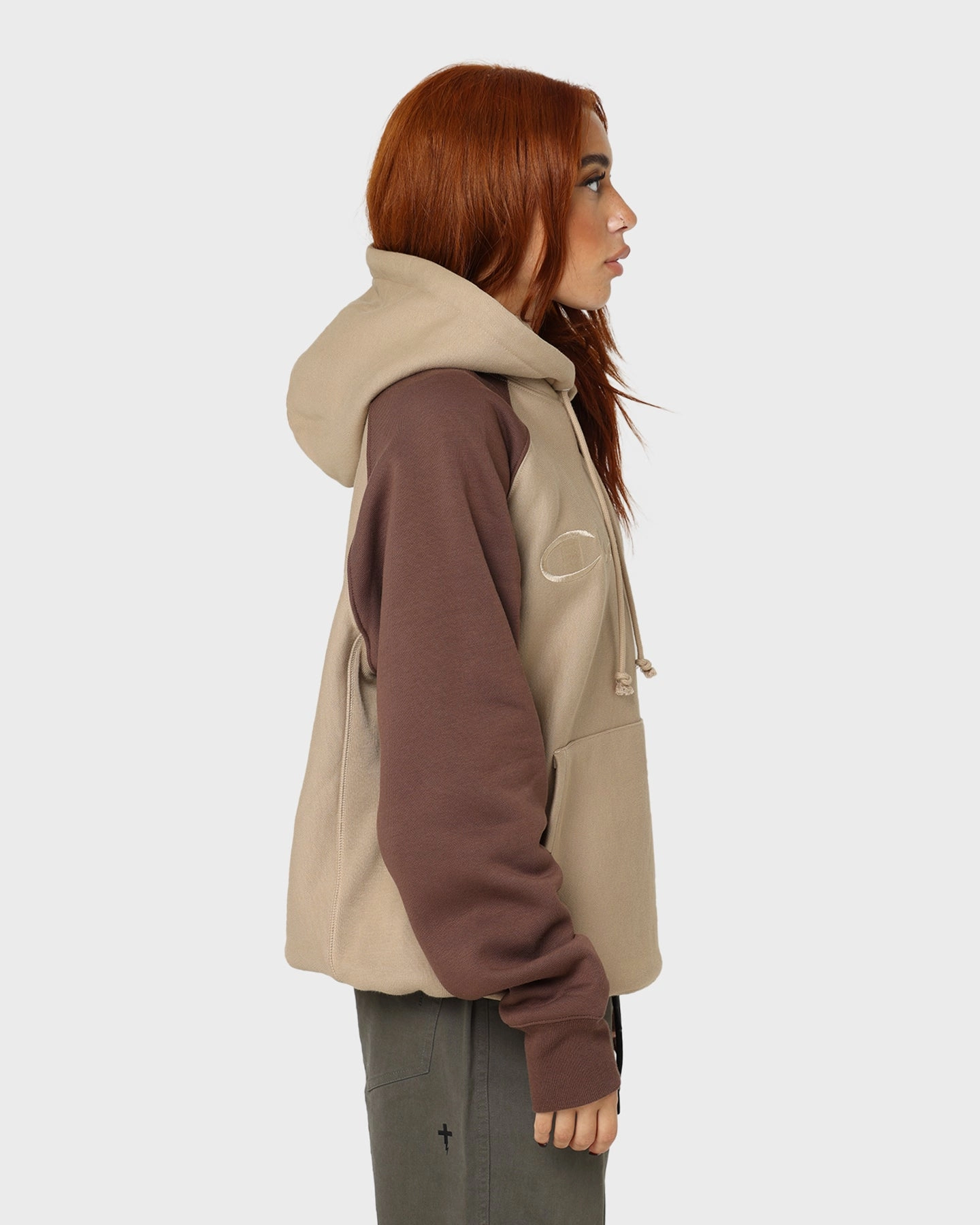 Champion Reverse Weave Raglan Hoodie Country Walnut polka dotted