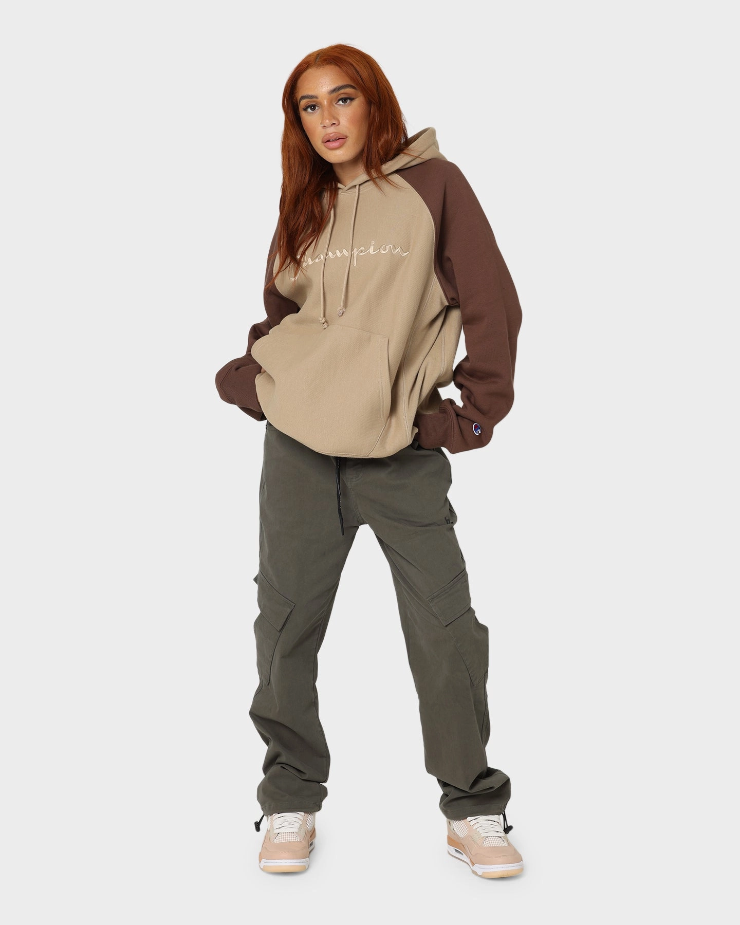Bronzer Champion Reverse Weave Raglan Hoodie Country Walnut