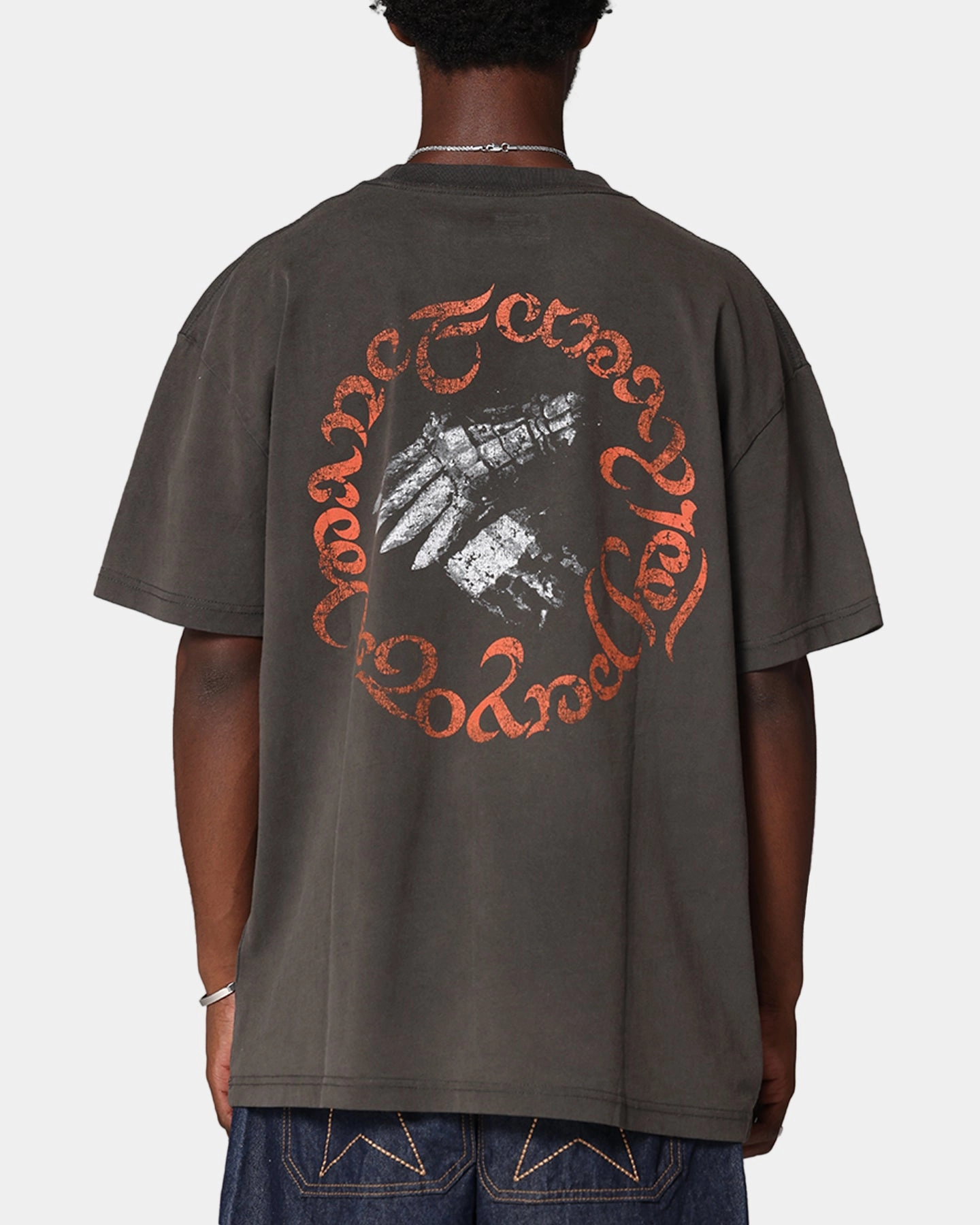 Chill Vibes Comfortable Weave American Thrift X Lord Of The Rings Fellowship Heavy T-Shirt Black Wash