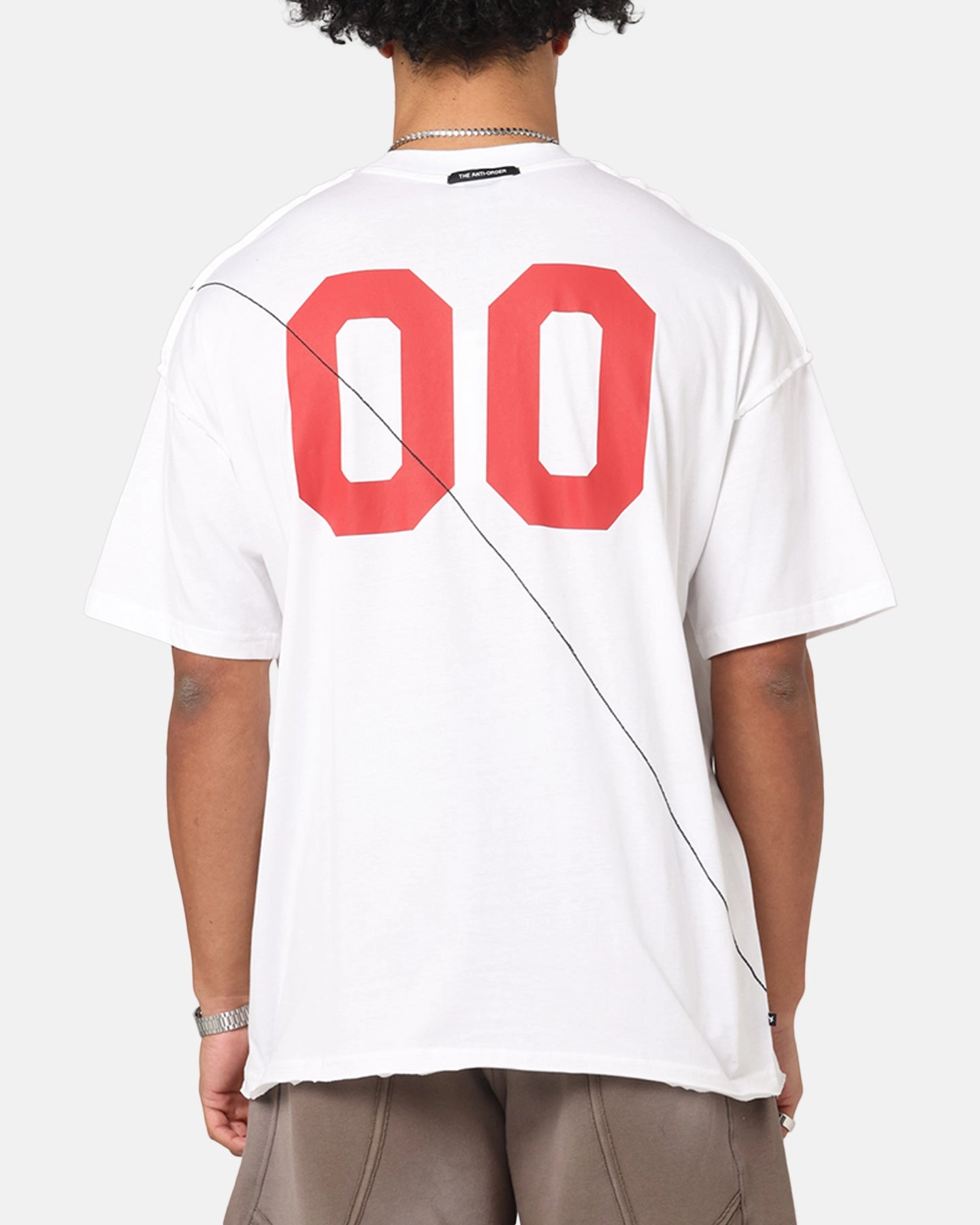 Versatile Option Hygroscopic Fiber The Anti Order Mosh Non Seam T-Shirt White/Red