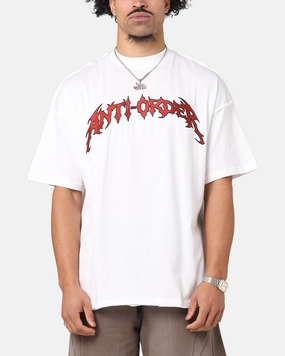 The Anti Order Mosh Non Seam T-Shirt White/Red dry cleanable Timeless Comfort Wear