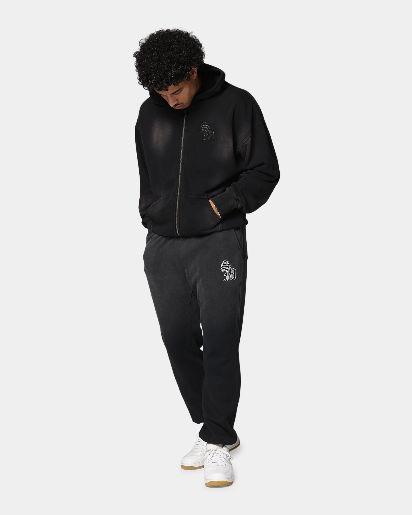 complex appearance Saint Morta Gothic Zip Hoodie Sunfade Black