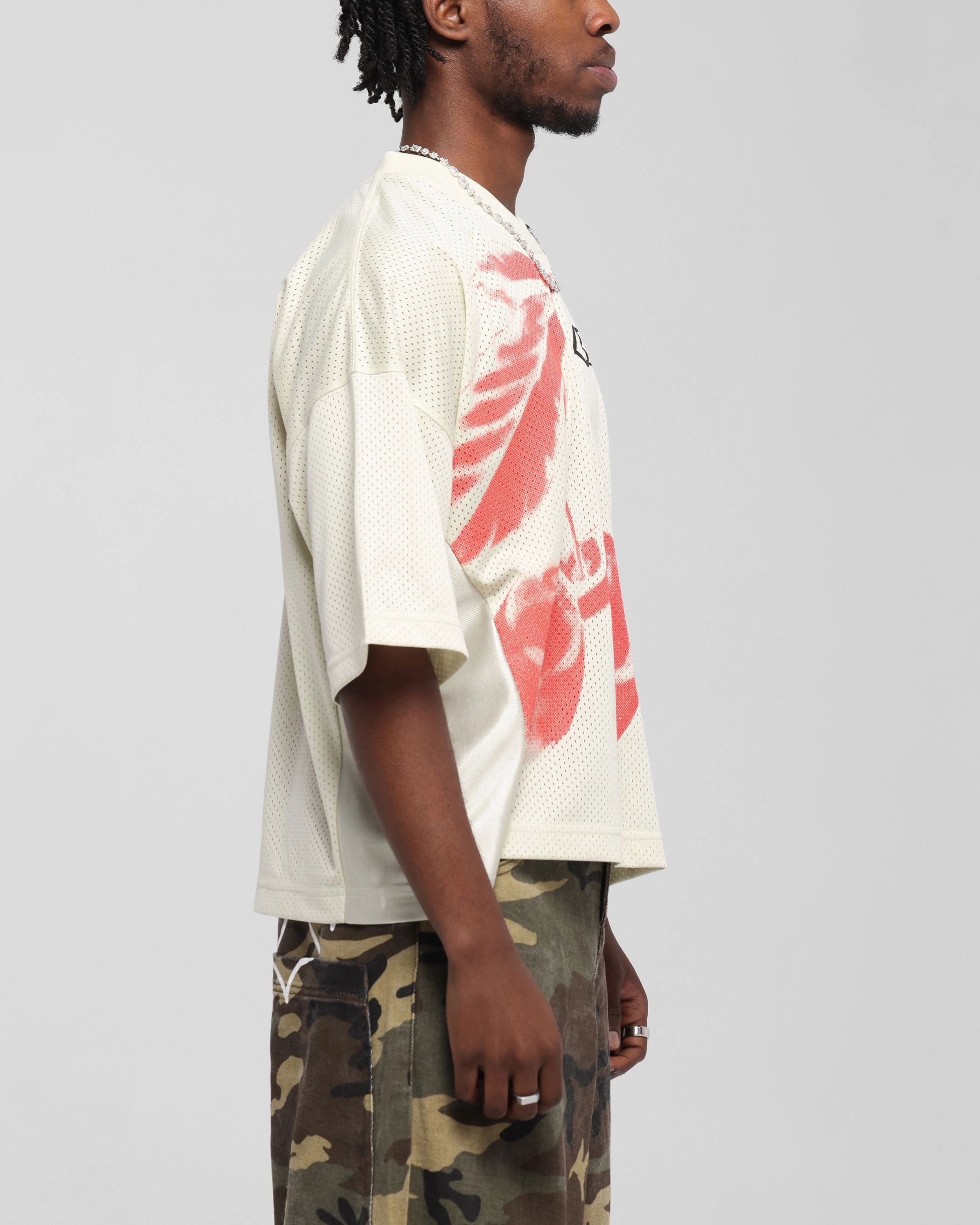 Loiter Cherry Jersey Off White/Red Athletic Outfit