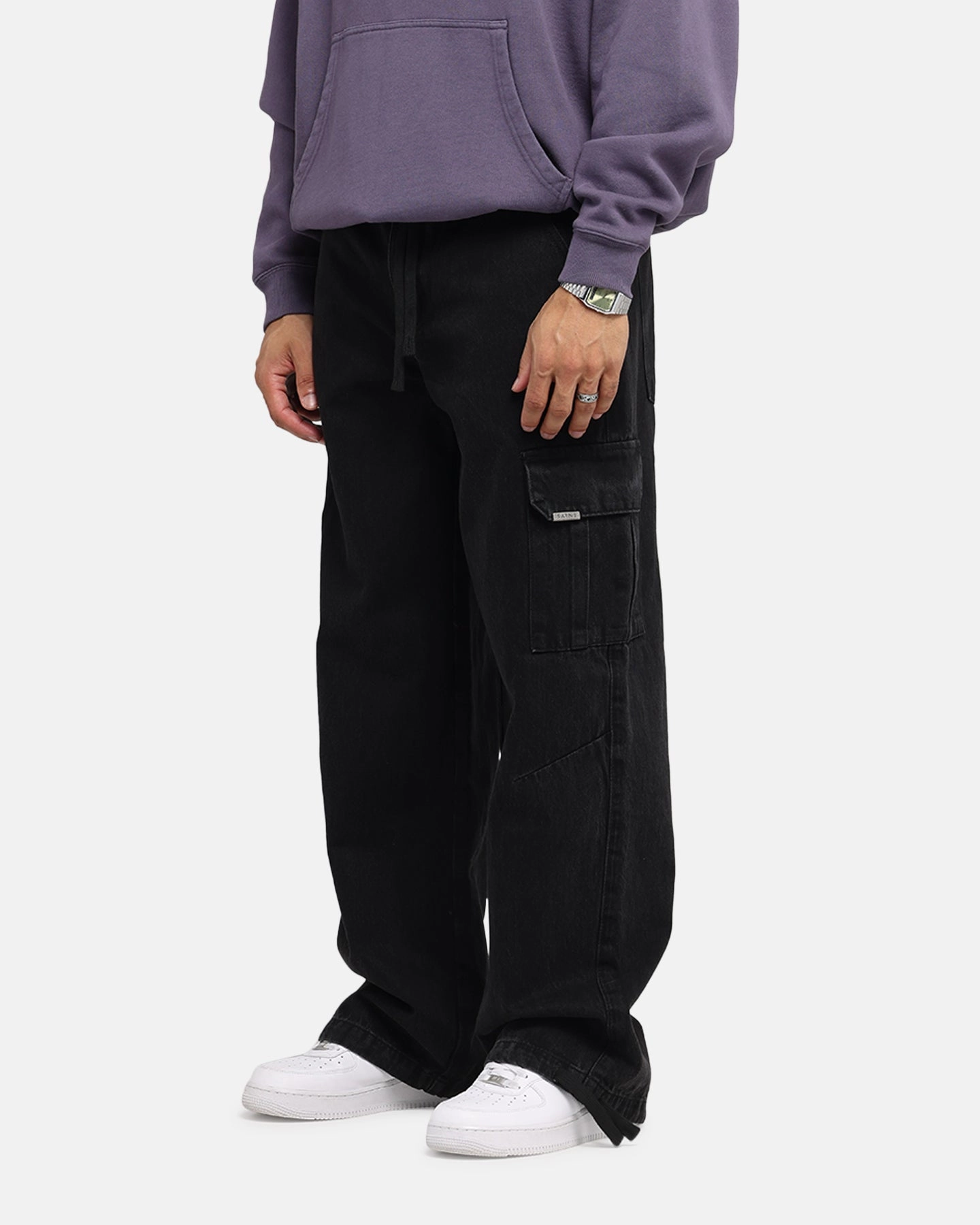 Saint Morta Baggy Cargo Pants Black On The Go