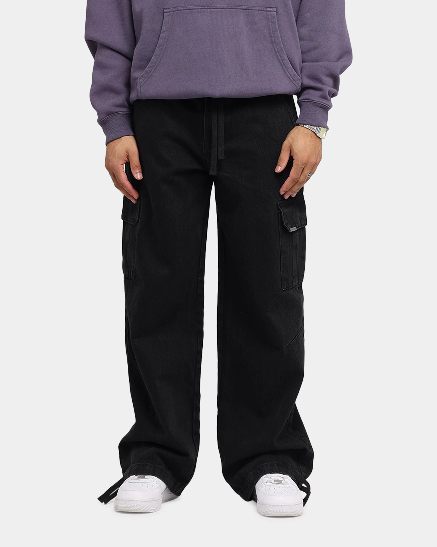 Perfect Layer Vintage Wash Saint Morta Baggy Cargo Pants Black