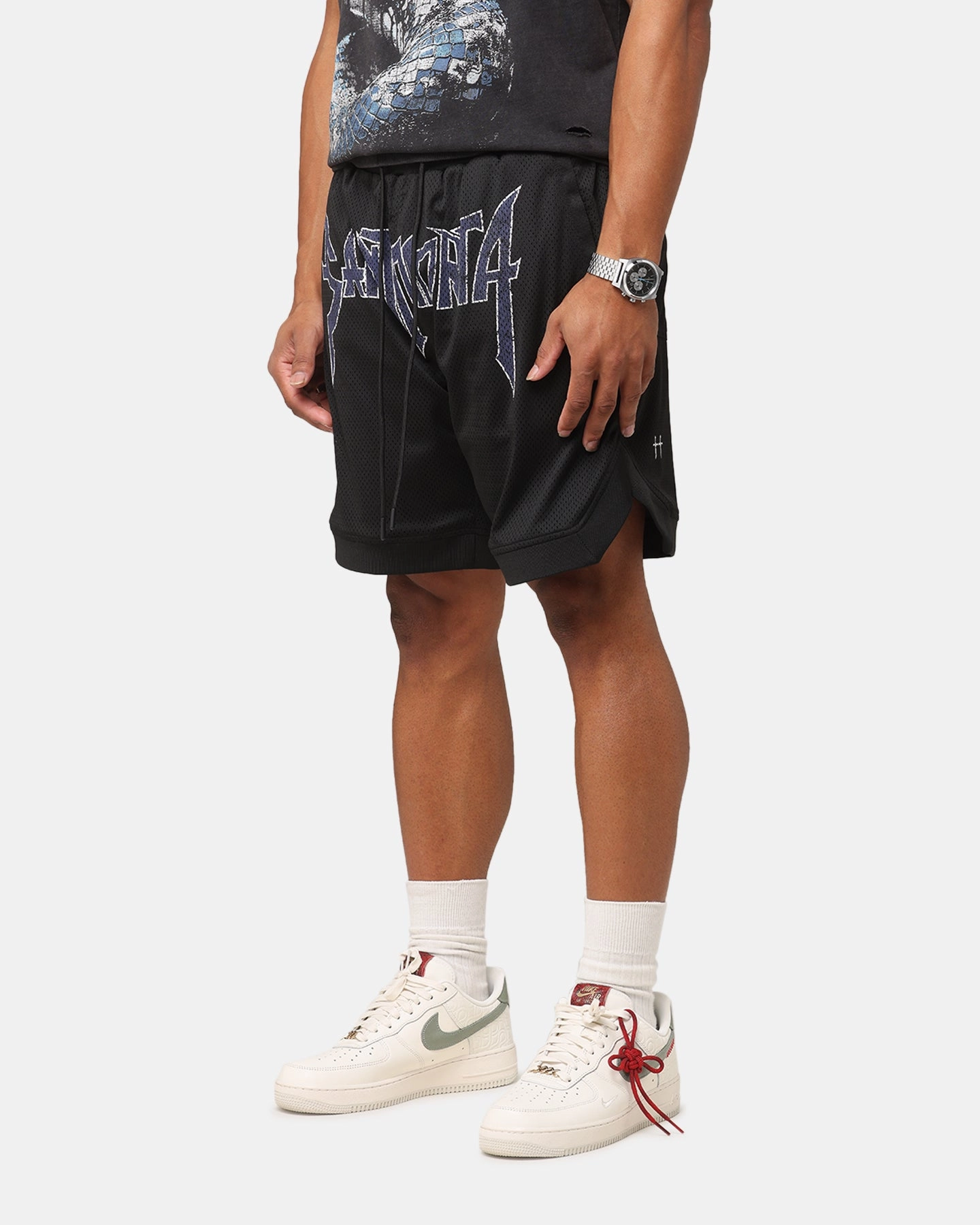 Saint Morta Rise Or Ride Basketball Shorts Black/Purple/White construction work NoChafeFinish