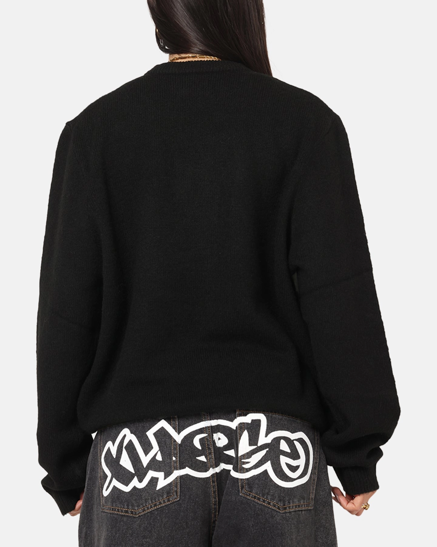 X-LARGE LA Knit Sweater Black Cashmere Blend