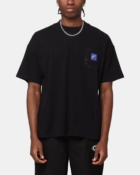 Carre Floral Pocket Oversized T-Shirt Black Fashion Must-Have Smooth Finish
