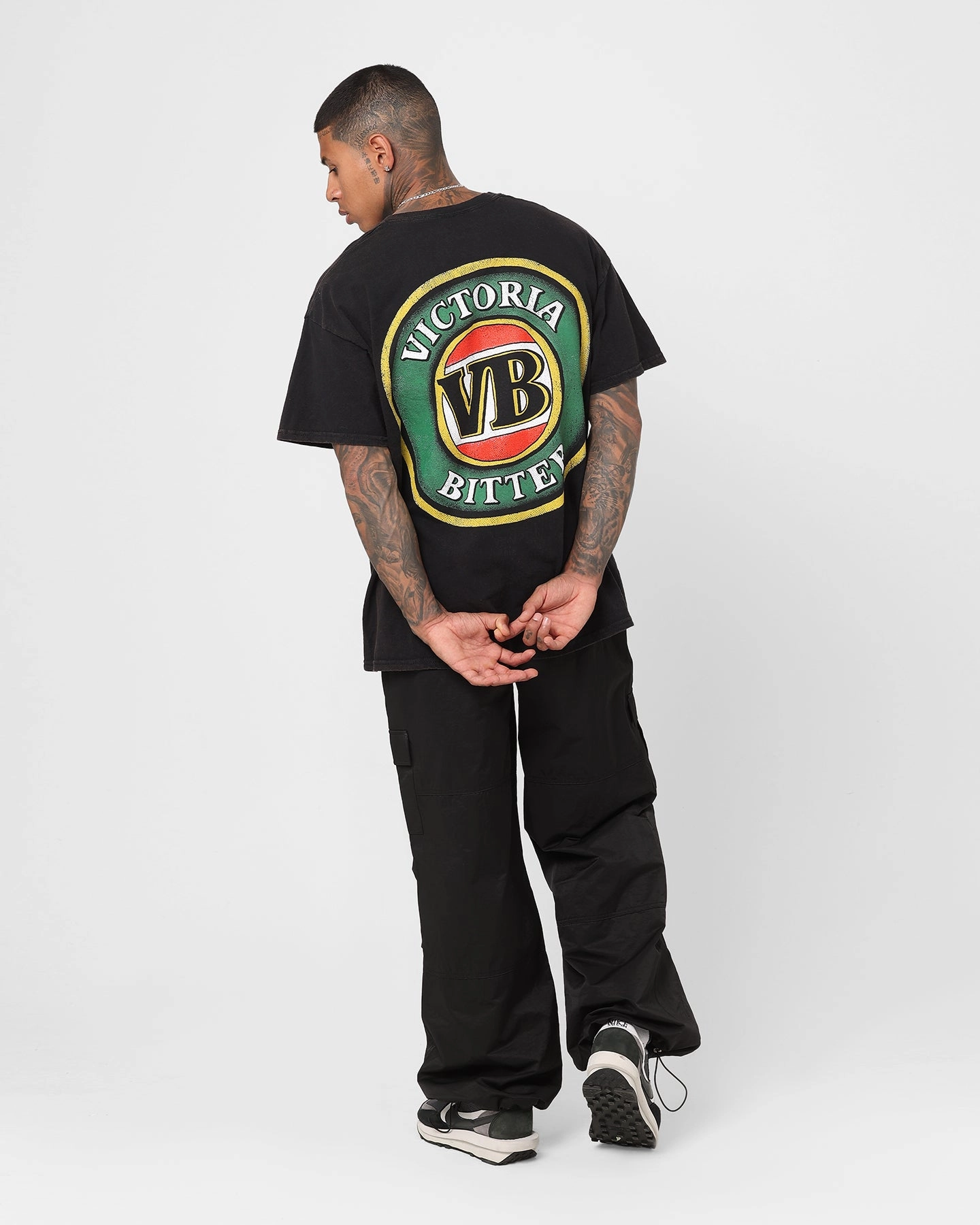 Goat Crew X Victoria Bitter VB Vintage T-Shirt Black Wash QuickDryTechnology Comfortable Shape