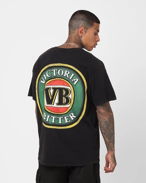 Casual Fit ReinforcedHems Goat Crew X Victoria Bitter VB Vintage T-Shirt Black Wash