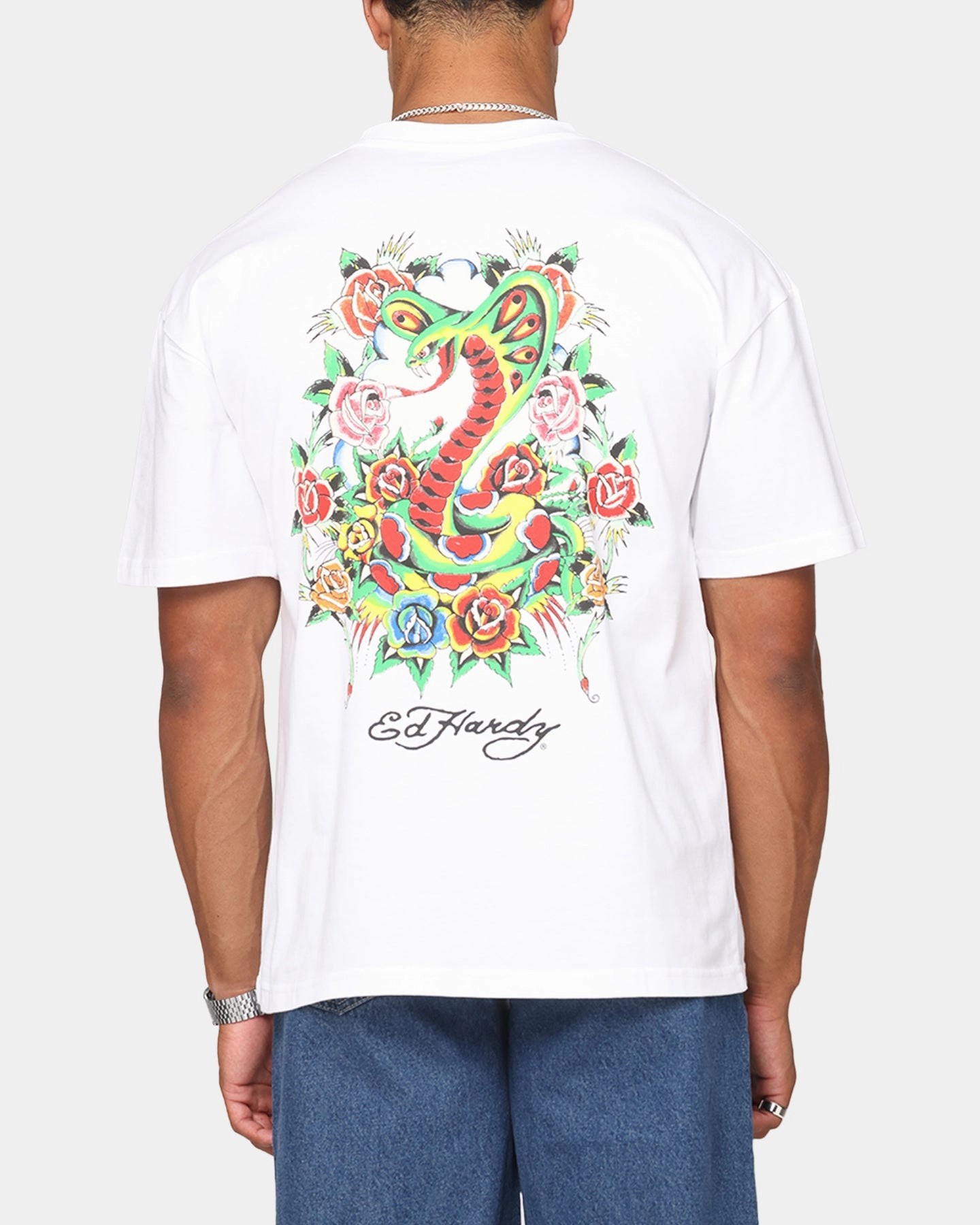 Lint Resistant Surface Ed Hardy Serpent T-Shirt White