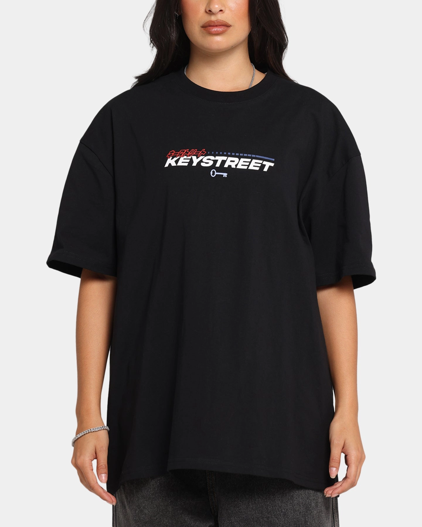 Key Street Send It T-Shirt Black Active Layering Distressed Hem Finish