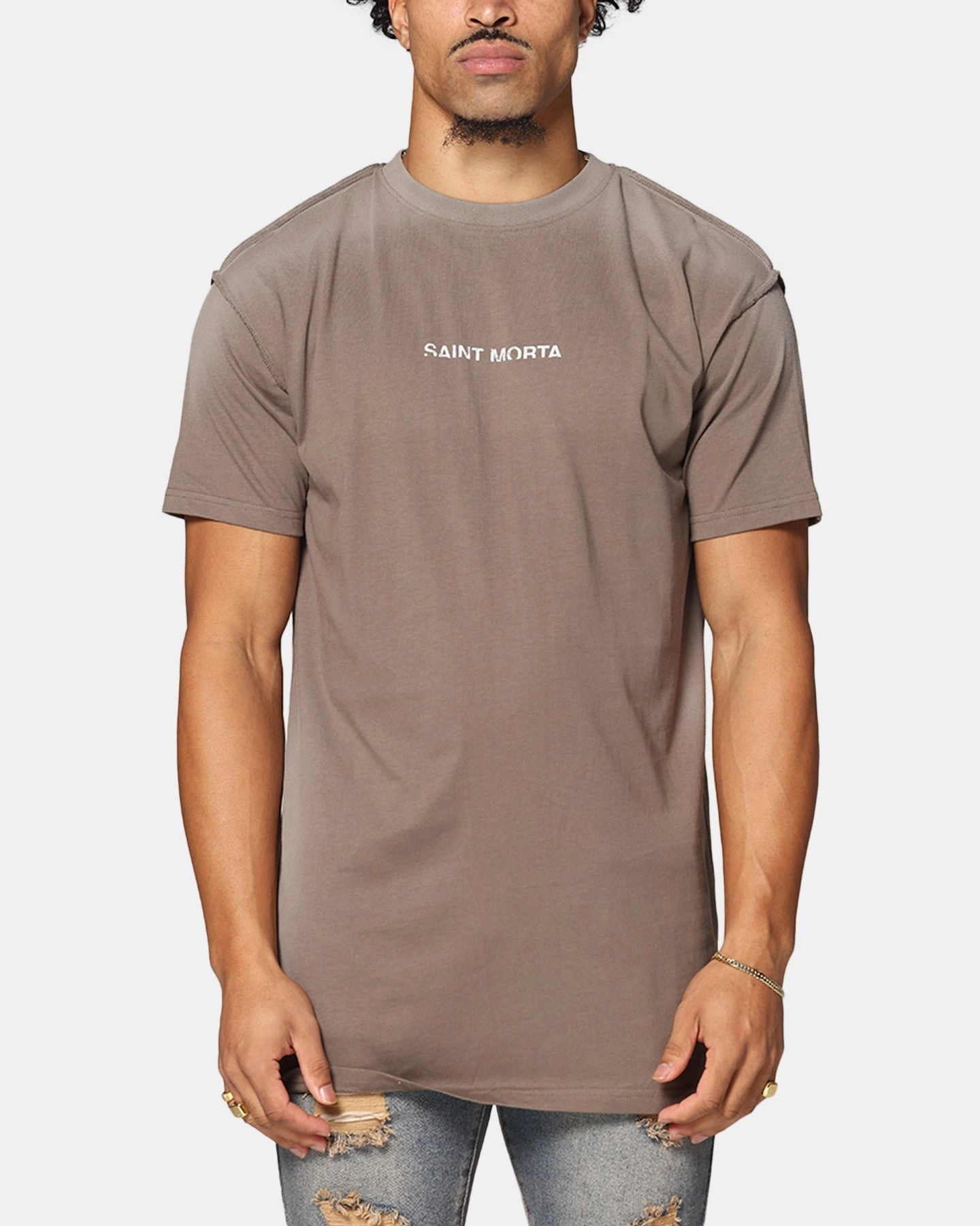 BreathableFabric crew neck Saint Morta Void Lafayette T-Shirt Sunfade Brown