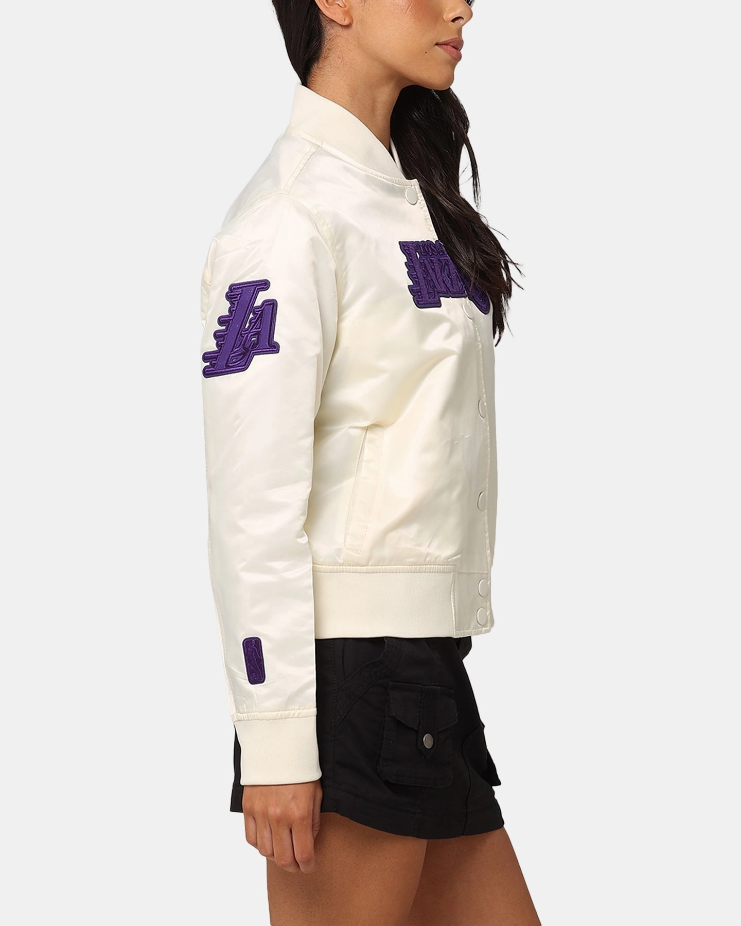 Office Pro Standard Women's Los Angeles Lakers Triple Tonal Satin Jacket Eggshell