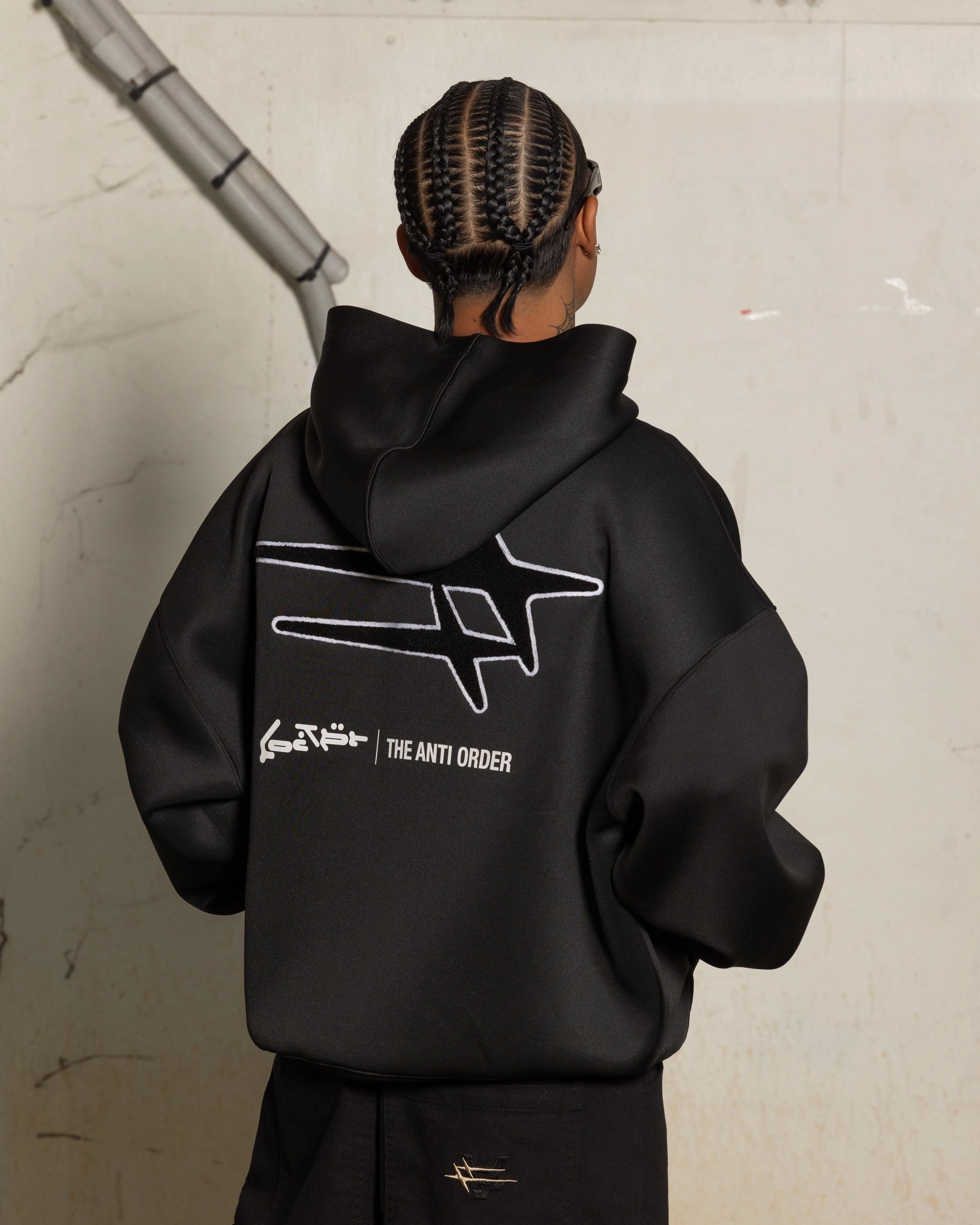 Loiter X The Anti Order Zip Hoodie Black Magnetism Rain Shield