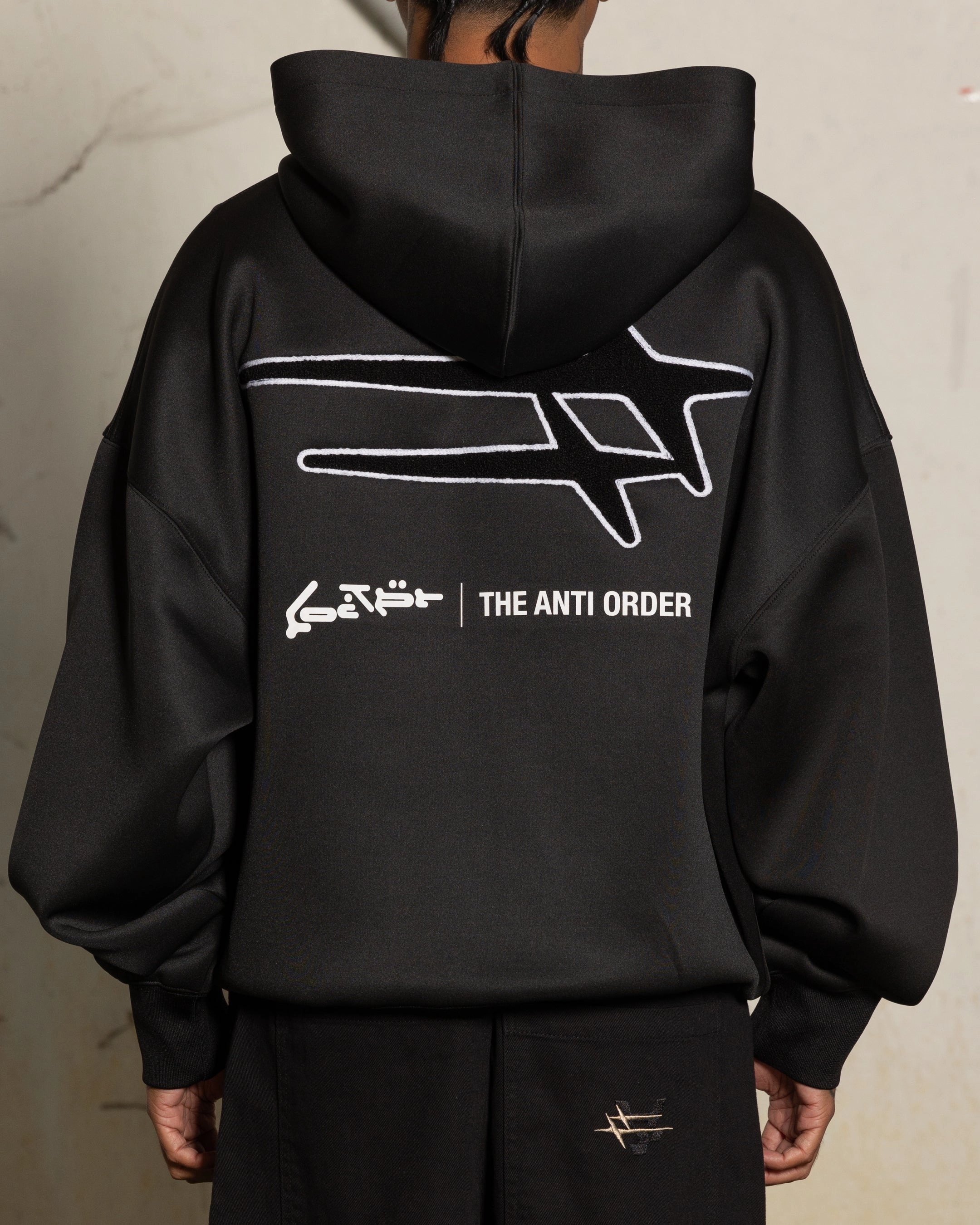 Hear Quick Layering Loiter X The Anti Order Zip Hoodie Black