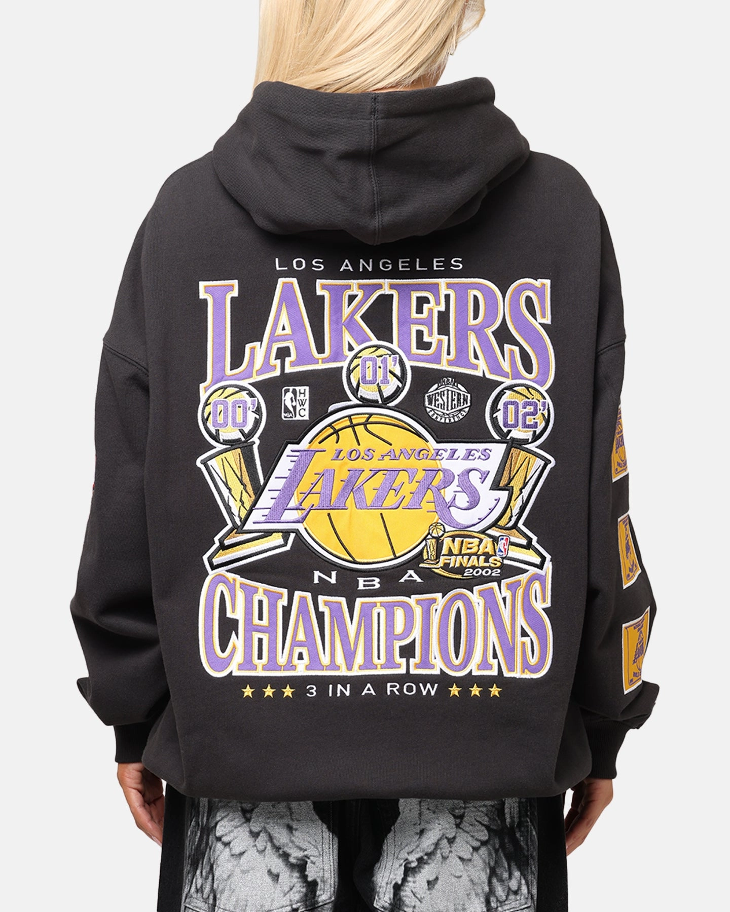 Detachable Hood pilots Mitchell & Ness Los Angeles Lakers Pinnacle Hoodie Faded Black