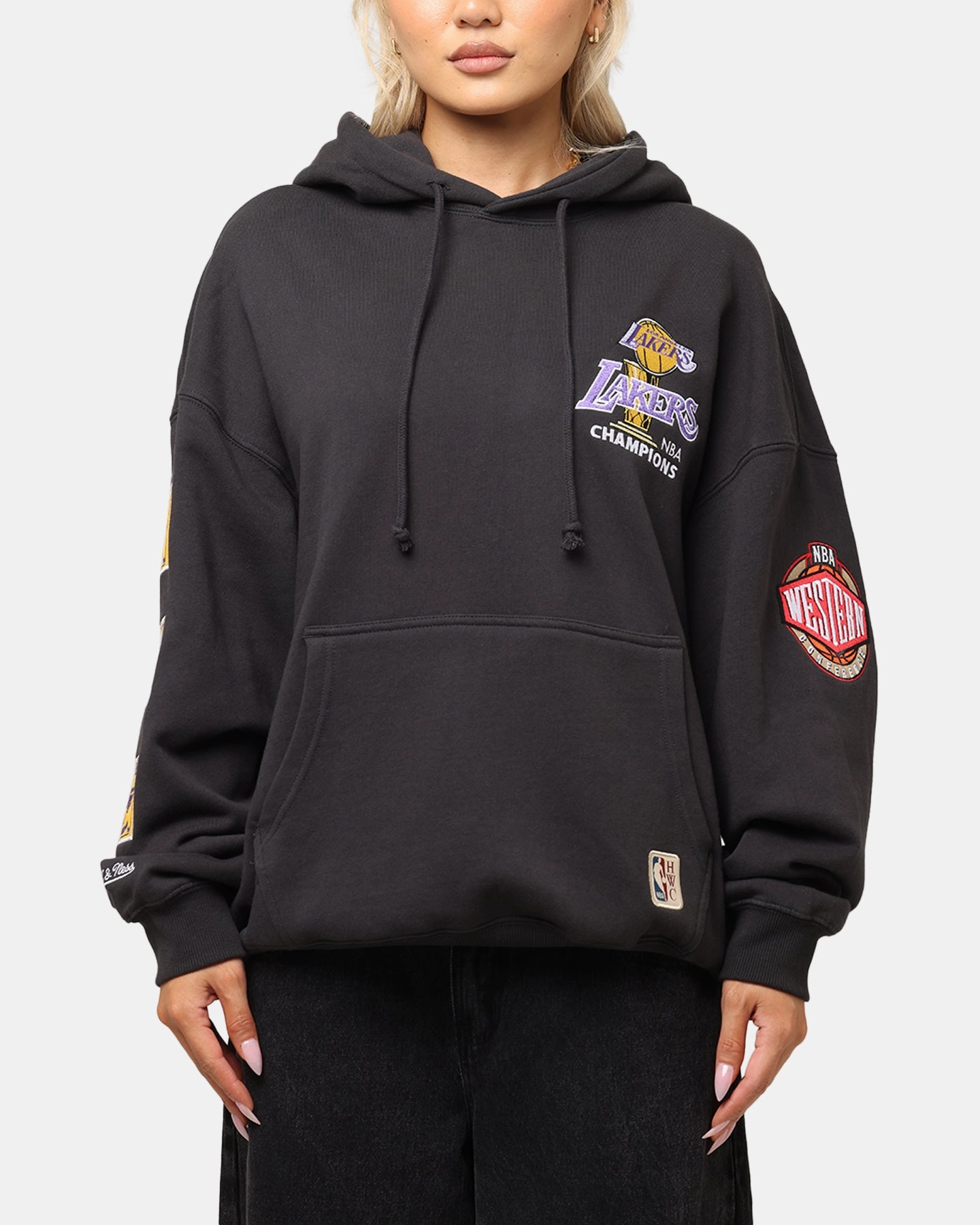 no pocket Mitchell & Ness Los Angeles Lakers Pinnacle Hoodie Faded Black